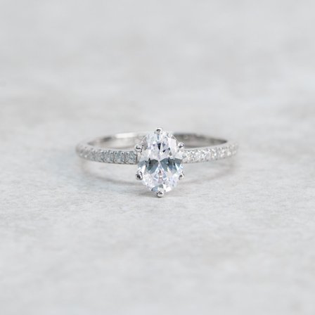 Blåklocka, 18K Weißgold : Diamanten - Laborgezüchtet, Karat - 0.50 kt