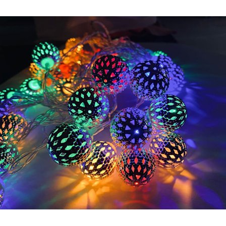 LED solenergi marokkansk kuglefarvede lys juledekoration