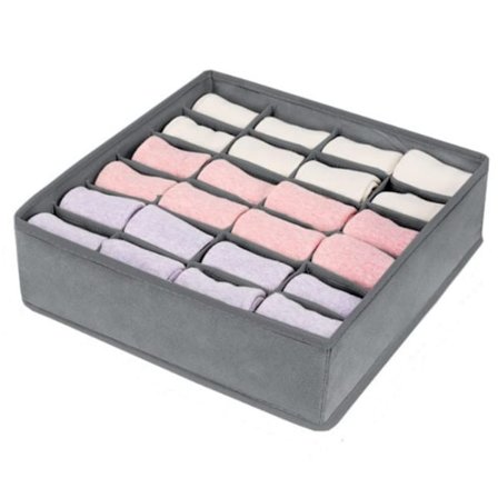 Skuffeorganisator, 24 Foldbare Opbevaringskasser, Sokker, Underbukser, Sløjfer, Næsedugstilbehør Opbevaringsboks (2-pak)