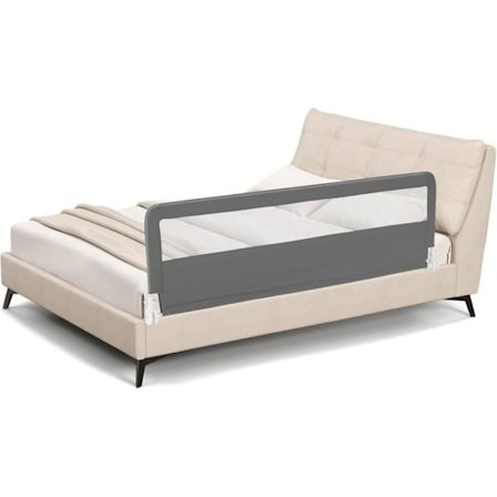 COSTWAY Hopfällbar babysängstång 180 x 37 x 56 cm Sängräcke med justerbara remmar för madrass Vinkeljusterad 180° grå