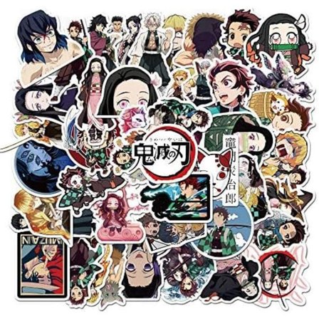 50 stk. Demon Slayer-klistermærker, kompatible med bærbar computer, vandflaske, bagage, snowboard, cykel, skateboard-mærkat, kompatible med 