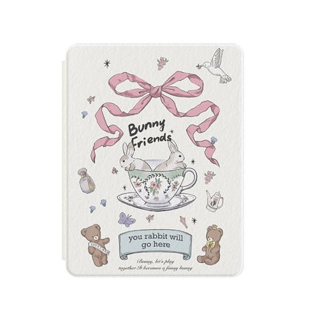 Stilig deksel for iPad Air 5 10.9" tegneserie kanin katt og sløyfe