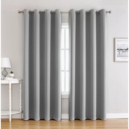 Gardiner lys grå, blendingsgardin, blendingsgardin med ringer, 1 stk termiske gardiner for soverom og kontor, 100x250 cm