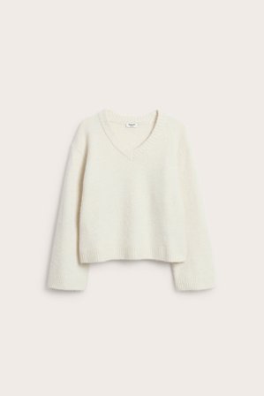 Kappahl | Strikkegenser med V-hals | Hvit