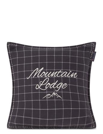 Mountain Lodge Organic Cotton Flannel Pillow Cover Home Textiles Cushions & Blankets Cushion Covers Grå Lexington Home*Betinget Tilbud