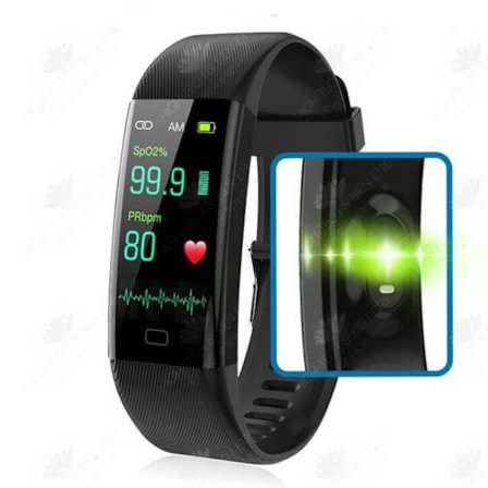 Intelligent armband - HTBE - Vattentät sportklocka - Multifunktionell - Svart - 1 tum