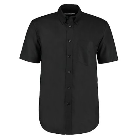 Kustom Kit Herr Workwear Oxford Kortärmad Skjorta 20 tum Svart