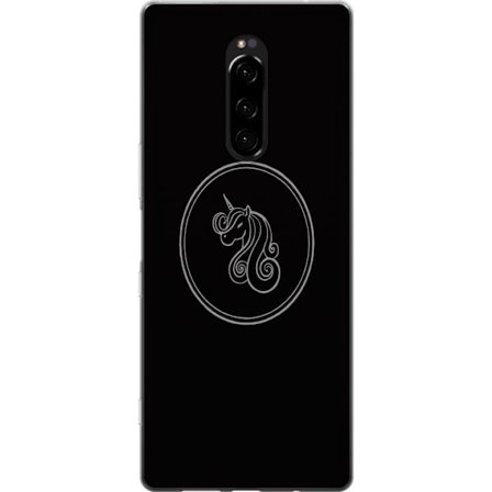 Kompatibel Mobilcover til Sony Xperia 1 Enhjørning symbol i cirkel