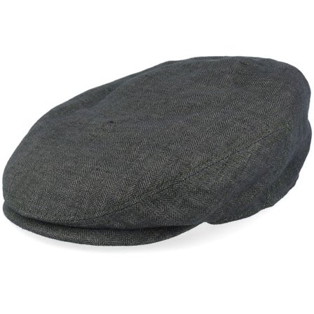 Stetson - Grön flatcap Keps - Kent Linen Olive Herringbone Flat Cap @ Hatstore