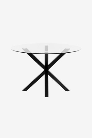 Kave Home - Bord Full Argo med glassplate Ø 119 cm - Transparent - Spisebord - Fra Homeroom