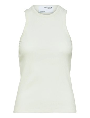 Slfanna O-Neck Tank Top Noos White Selected