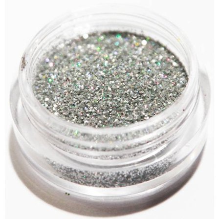 Negleglitter - Finkornet - Sølv - 8ml - Glitter