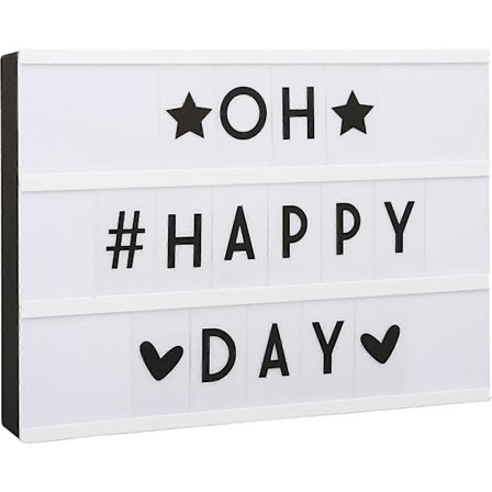 Led A4 Ljuslåda I Usb Och Batteri I 96 Dekorativa Bokstäver I Svart Inklusive Symboler I Ljuslåda I Bokstavslåda I Belyst Skylt