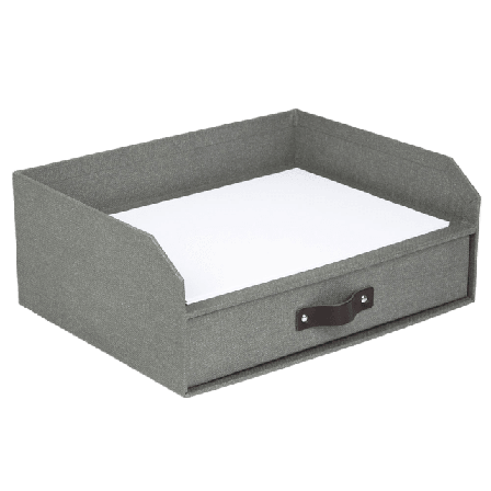 Bigso Box of Sweden Brevfack med en låda, Walter Förvaring Grå 33,5x25,5x13cm