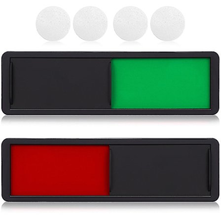 2 stk. tomme døskilt Opptatt-skilt Personvern Dørindikatorskilt Skyvedørskilt