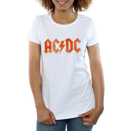 AC/DC Dam/Dam Distressed Logo Bomull Boyfriend T-shirt XL