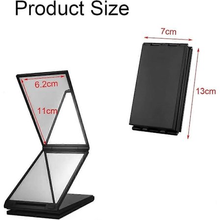 Neliosainen Taitettava Peili, 4-sivuinen Taitettava Meikkipeili, Kannettava Peili, Kompakti Taitettava Peili, Pöytäpeili