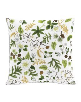 Putetrekk Granbar og blomst Hvit