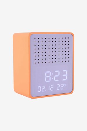 Karlsson - Väckarklocka Funky Vibes Blue Tooth Speaker - Orange - Väggklockor & bordsur - Från Homeroom