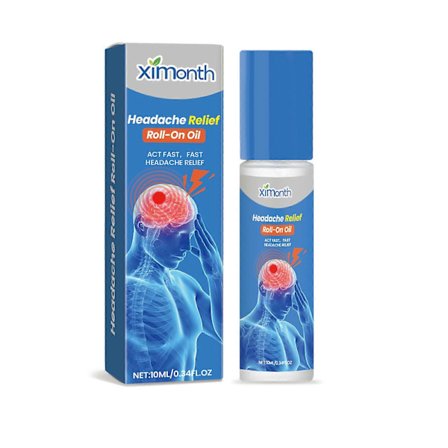 Herbal Hovedpine Lindring Roll-On Pebermynte Eucalyptus til Stressreduktion, Afslapning og Bedre Søvn 10ml Naturlig Hovedpine Spændingslindring