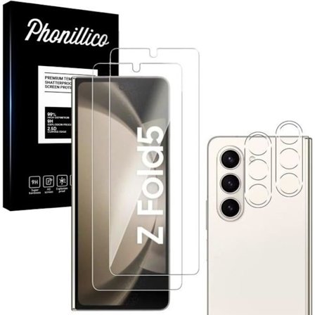 Skydd film - Phonillico - Samsung Galaxy Z FOLD 5 - Härdat glas - Pack 2 - Rep resistant