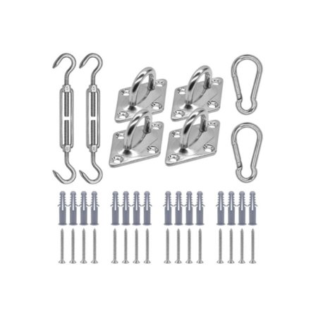Solseil monteringssett, solseil monteringssett, solseil montering, trekant og firkant, rektangel montering, marine grade 316 rustfritt stål (M5 24-