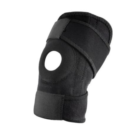 Sportsvart knä Patella Stödbygel Justerbar ärm Wrap Cap Stabilisator black