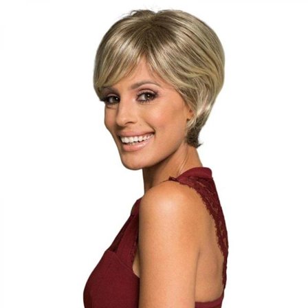 Naisten lyhyt suora hiusmuoti Gradient Golden Wig