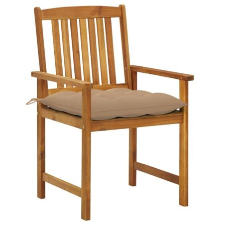 Vidaxl Trädgårdsstolar Med Dynor 2 St Massivt Akaciaträ Beige