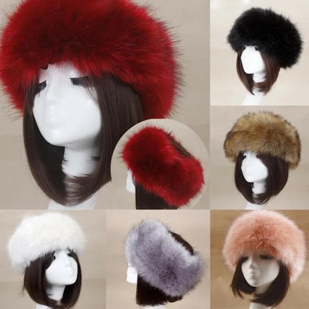 Winter Thick Furry Hairband Fluffy Russian Faux Fur Women Girl Fur Headband Hat Winter Outdoor Earwarmer Ski Hats Hot