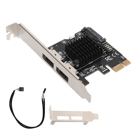 PCIE til Power ESATA Udvidelseskort 2 Port 6.0Gbps Understøtter Hot Swap Plug and Play PCI Express SATA Kort til Desktop YEMMA