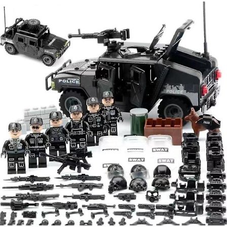 Kompatibel med urbane pansrede kjøretøy SWAT militær minifigur spesialstyrker politi byggeklosser (FMY)