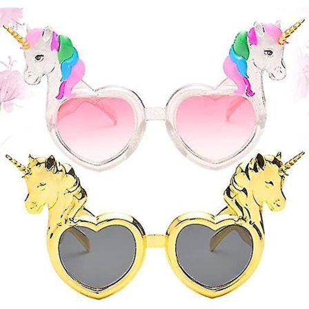 2 st Enhörning Hjärta Fest Solglasögon Enhörning Hjärta Forma Fest Glasögon Enhörning Barn Fest Tillbehör Perfekt