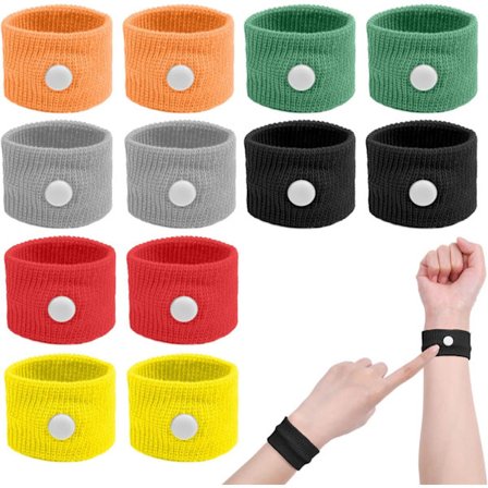 Rörelsesjuka armband, 6 par anti-illamående armband för barn och vuxna, perfekt för resor och sjösjuka
