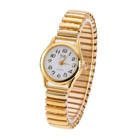 Fashion Casual Digital Våg Stor Digital Klocka Elastiskt Stålarmband Kvarts Klocka Herr- och Dampar Klocka