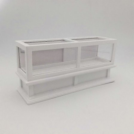 2x 1/12 Nukkekodin Pienoiskoossa Valkoinen Vitriini Ostosnäkymät