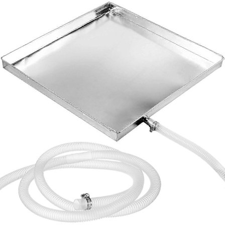 Drypbakke med afløbsslange AC-enhed Drypbakke til udendørs installation Sølv 40.00X40.00X3.00CM Lækagesikker 1 sæt