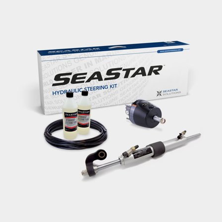 Hydraulische besturingspakket SeaStar, voor aandrijving voor binnenboordmotoren tot 300 hk + stuurpomp + olie + cilinder HC5332-3