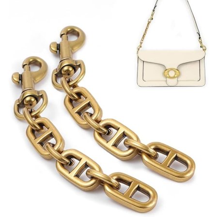 st Kvinder Taskerem Forlænger til Coach Tabby Swinger Skulderremsforlænger Taske Kort Kæde (2-pak Antik Guld)_jarx