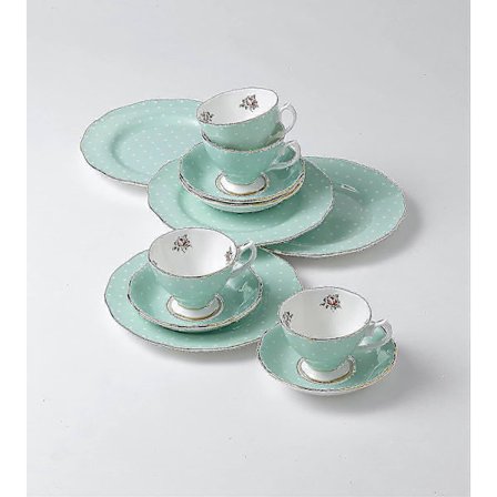 Ros Tekopp och Fat Set - Fin Benporslin Tekopp med Guldkanter, Vintage Blomstermönster - Elegant Afternoon Tea Set