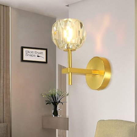 LED Moderne Vegglampe Krystall Gull Soverom Jern 7w