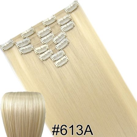 TOPREETY lämmönkestävä B5 synteettinen kuitu 130g Suora klipsi hiuspidennykset 7006