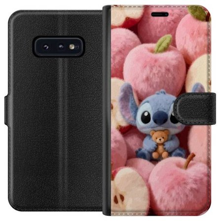 Kompatibelt Lommeboketui til Samsung Galaxy S10e Stitch blant rosa fluffy epler med teddy og søt kawaii-estetikk