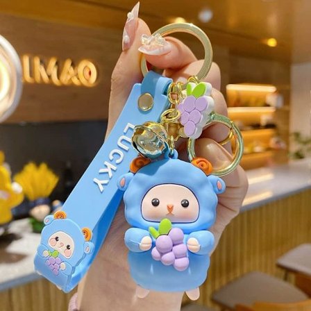 Söt nyckelring julgåva - Nyår Kawaii lamm nyckelringar pojke flicka väska ryggsäck