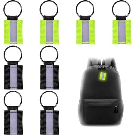 8 stk. Sikkerhedsrefleks-vedhæng Reflekterende Mærke Nøglering Vandafvisende Reflekterende Nøglering Hængende Nøglekæde Nylon Nøglekæde Tags til 