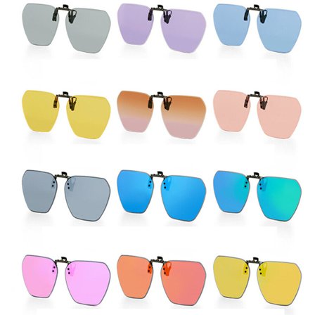 Womens Mens Rimless Clip-on Polarized Sunglasses Flip-up Fashion Glasses Clips D