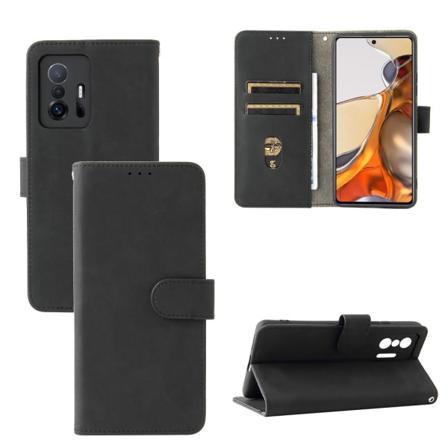 Xiaomi 11t / 11t Pro Plånboksfodral I Matt Pu-läder - Svart Svart