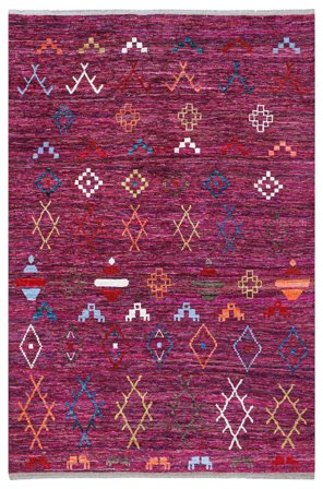 Tapis Berbère Colourful 200X300 Rose Foncé/Rouge Foncé (Laine, Afghanistan)