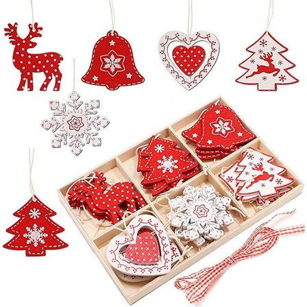 Trepynt, ferdig sett, naturlige treskiver, 24 stk 2,0\ d tre