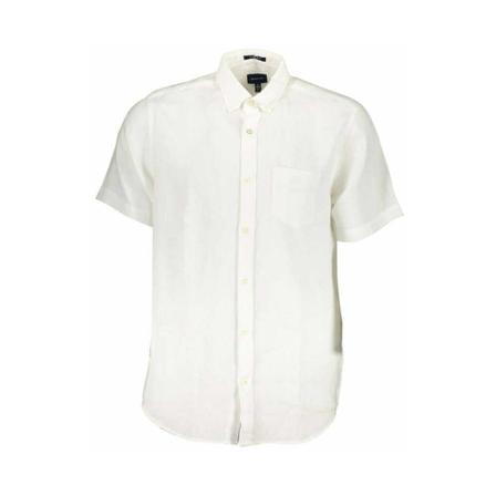 Gant, Short Sleeve Shirts Wit, Heren, Maat:S,linnen